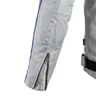 Pánska textilná bunda W-TEC 91 Cordura - 2.akosť - biela s červeným a modrým pruhom