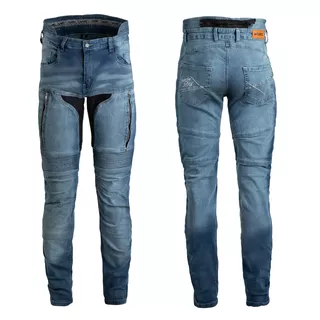 Pánske moto jeansy W-TEC Grandus EVO - 2. akosť - modrá