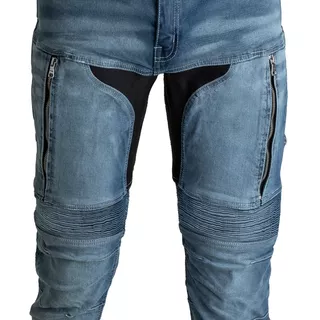 Pánske moto jeansy W-TEC Grandus EVO - 2. akosť - modrá