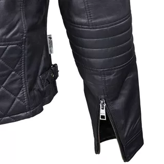 Dámska kožená bunda W-TEC Strass - 2.akosť - čierna s kamienkami