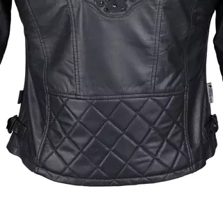 Dámska kožená bunda W-TEC Strass - 2.akosť - čierna s kamienkami