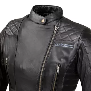 Dámska kožená moto bunda W-TEC Corallia - Black