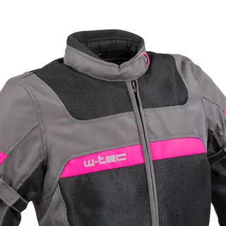 Dámska letná moto bunda W-TEC Monaca - Black Mesh-Pink