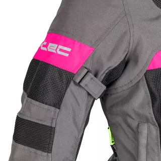 Dámska letná moto bunda W-TEC Monaca - Black Mesh-Pink