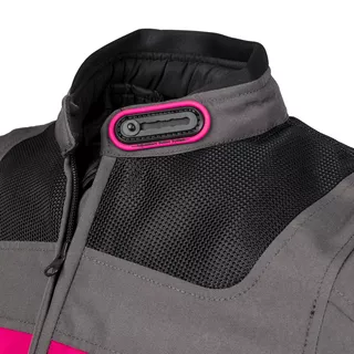 Dámska letná moto bunda W-TEC Monaca - Black Mesh-Pink