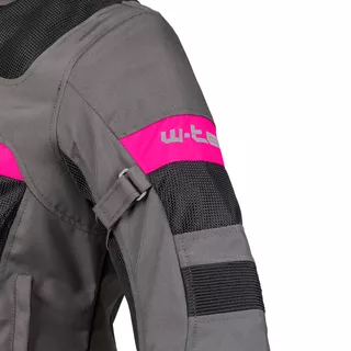 Dámska letná moto bunda W-TEC Monaca - Black Mesh-Pink