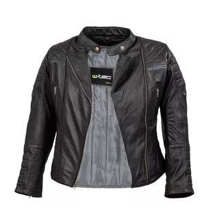 Dámska kožená moto bunda W-TEC Corallia - Black