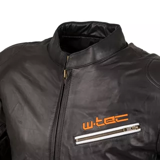 Kožená moto bunda W-TEC Brenerro - Black-Orange-White