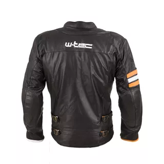 Kožená moto bunda W-TEC Brenerro - Black-Orange-White