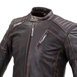 Kožená moto bunda W-TEC Embracer - Vintage Dark Brown