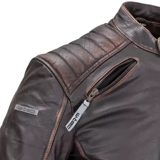 Kožená moto bunda W-TEC Embracer - Vintage Dark Brown