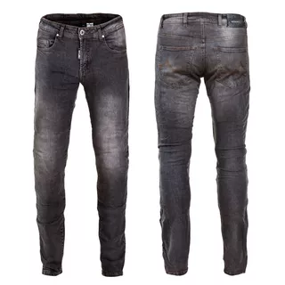 Pánské moto jeansy W-TEC Kancelor - 2. akosť - šedá