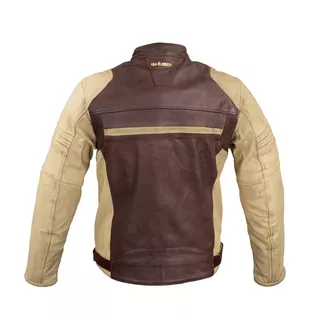 Pánska kožená moto bunda W-TEC Retro - čierno-hnedo-béžová