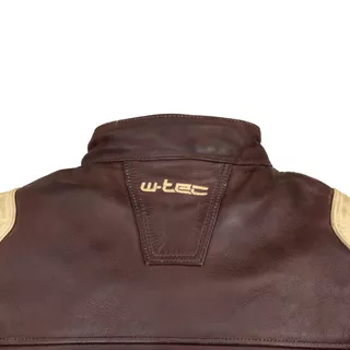 Pánska kožená moto bunda W-TEC Retro - čierno-hnedo-béžová