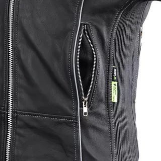 Dámska kožená moto bunda W-TEC Hagora - 2.akosť - matne čierna