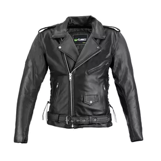 Kožená moto bunda W-TEC Perfectis - L - čierna