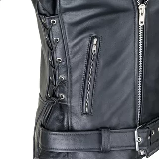 Kožená moto bunda W-TEC Black Heart Perfectis - čierna
