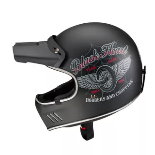 Moto prilba W-TEC Black Heart Retron s okuliarmi Dalhart - Angerwheel Silver