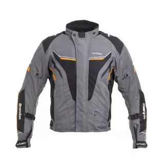 Pánska moto bunda W-TEC Brandon - čierno-šedo-oranžová - čierno-šedo-oranžová