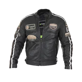 Pánska kožená moto bunda W-TEC Sheawen Black - čierna