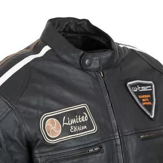 Pánska kožená moto bunda W-TEC Sheawen Black - 2.akosť - čierna