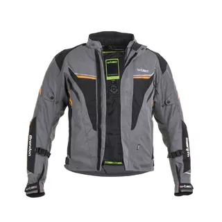 Pánska moto bunda W-TEC Brandon - čierno-šedo-oranžová