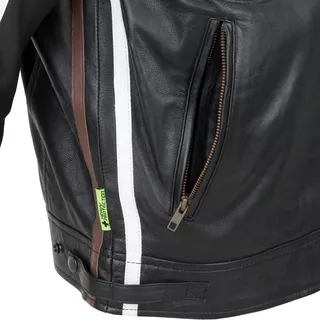 Pánska kožená moto bunda W-TEC Sheawen Black - 2.akosť - čierna