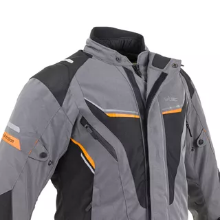 Pánska moto bunda W-TEC Brandon - čierno-šedo-oranžová