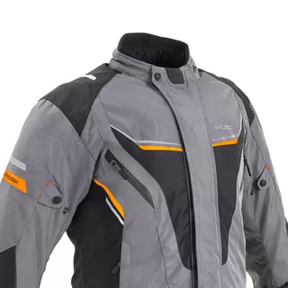 Pánska moto bunda W-TEC Brandon - čierno-šedo-oranžová
