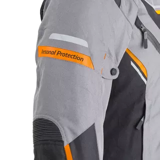 Pánska moto bunda W-TEC Brandon - čierno-šedo-oranžová