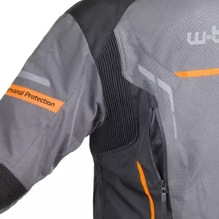 Pánska moto bunda W-TEC Brandon - čierno-šedo-oranžová