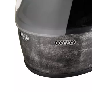 Moto prilba W-TEC Cruder Brindle - žíhaná strieborná