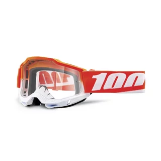 Motokrosové okuliare 100% Accuri 2 - Mifflin tmavo modrá, čire plexi - Matigofun oranžová, číre plexi