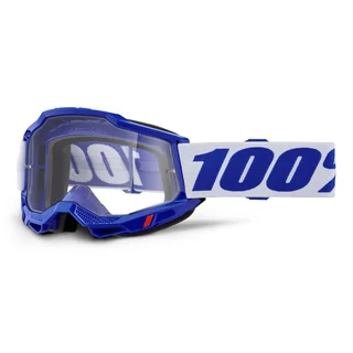 Motokrosové okuliare 100% Accuri 2 - Mifflin tmavo modrá, čire plexi - modrá, číre plexi