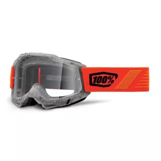 Motokrosové okuliare 100% Accuri 2 - Mifflin tmavo modrá, čire plexi - Schrute šedá-oranžová, čire plexi