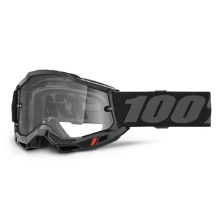Motokrosové okuliare 100% Accuri 2 - Mifflin tmavo modrá, čire plexi - Enduro čierna, číre plexi