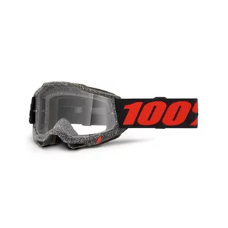 Motokrosové okuliare 100% Accuri 2 - Mifflin tmavo modrá, čire plexi - Huaraki čierna, číre plexi