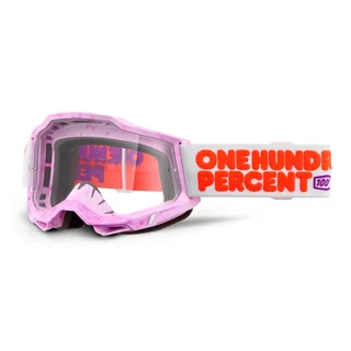 Motokrosové okuliare 100% Accuri 2 - Mifflin tmavo modrá, čire plexi - Hundreds ružová, číre plexi