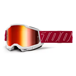 Motokrosové okuliare 100% Accuri 2 Mirror - Redline červená, zrkadlové plexi