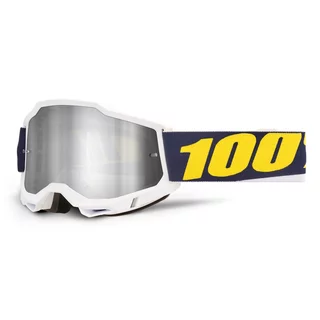 Motokrosové okuliare 100% Accuri 2 Mirror - Torc biela, zrkadlové plexi
