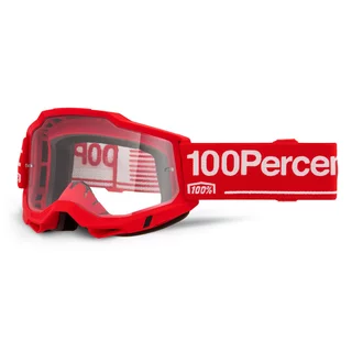 Motokrosové okuliare 100% Accuri 2 - Mifflin tmavo modrá, čire plexi - Wolg červená, číre plexi