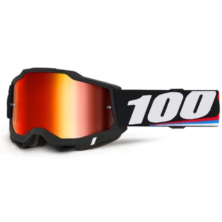 Motokrosové okuliare 100% Accuri 2 Mirror - Magnus čierna, červené plexi