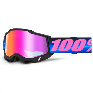 Motokrosové okuliare 100% Accuri 2 Mirror - Superdome modro-ružová, červené plexi