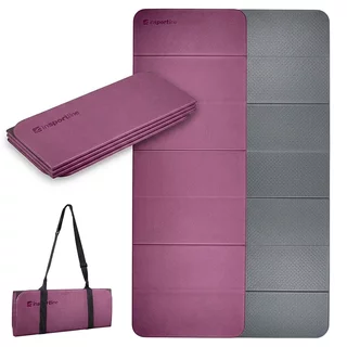 Skladacia podložka na cvičenie inSPORTline Misette 180x61x0,8 cm - bordó-čierna