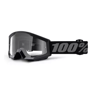 Detské motokrosové okuliare 100% Strata Mini - Gron červená, číre plexi - Gron čierna, číre plexi
