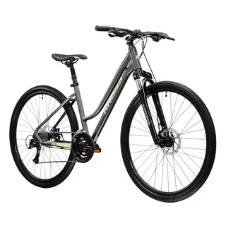 Dámsky crossový bicykel Kross EVADO 3.0 28" - model 2025 - šedá / zelená / lesk