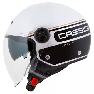 Moto prilba Cassida Handy Plus Linear biela perleť/čierna/zlatá - 2.akosť