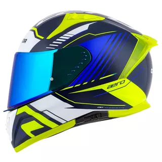 Moto prilba Cassida Aero Drome modrá/žltá fluo/svetlo modrá/biela