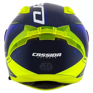 Moto prilba Cassida Aero Drome modrá/žltá fluo/svetlo modrá/biela