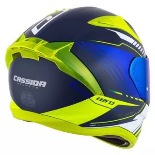Moto prilba Cassida Aero Drome modrá/žltá fluo/svetlo modrá/biela